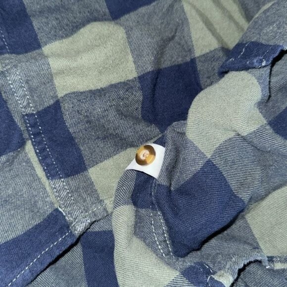 Field & Stream Mens 2XL Plaid Button-Up Long Sleeve Shirt Blue & Green - Picture 6 of 8